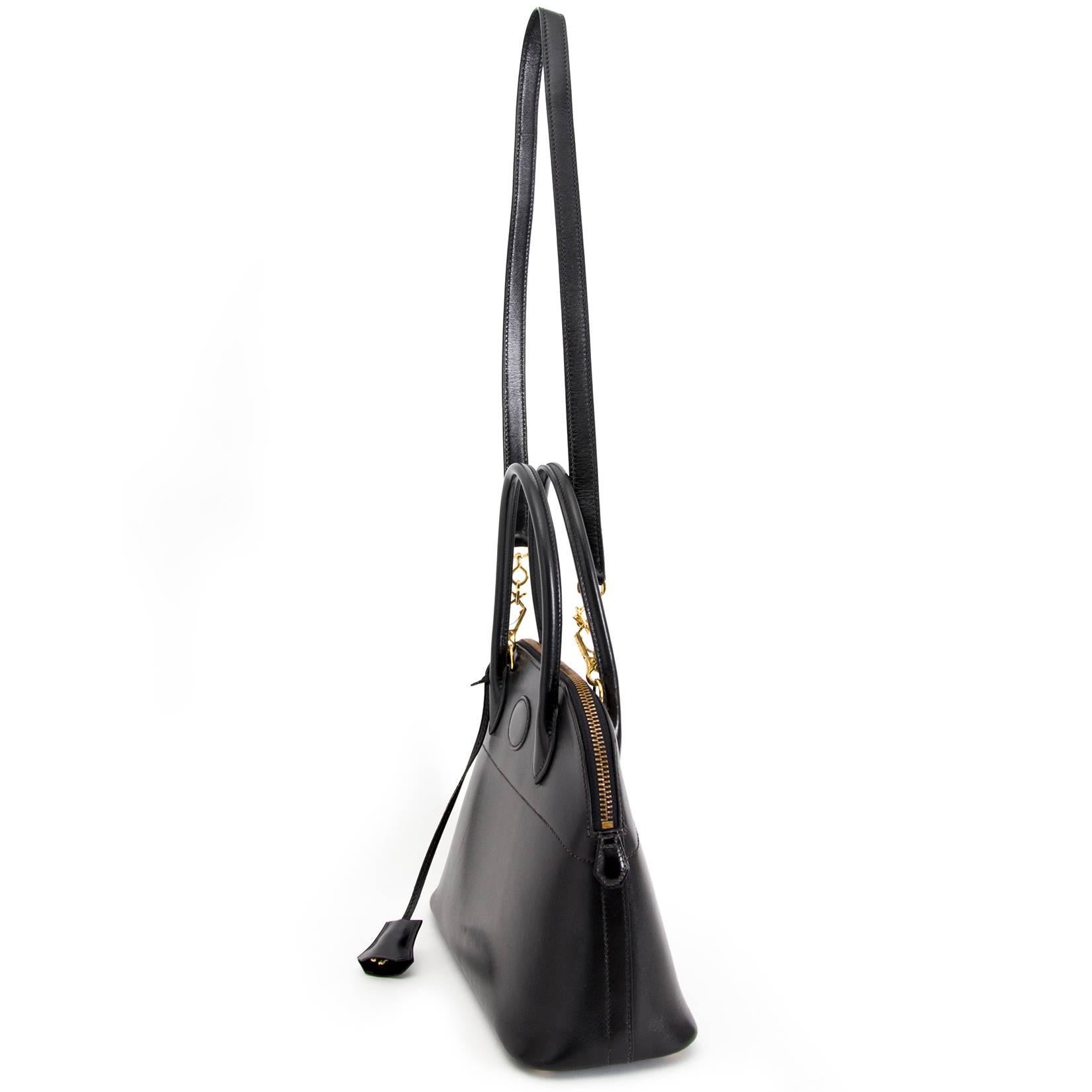 Women's or Men's Hermes Black Boxcalf Bolide 27 Bag