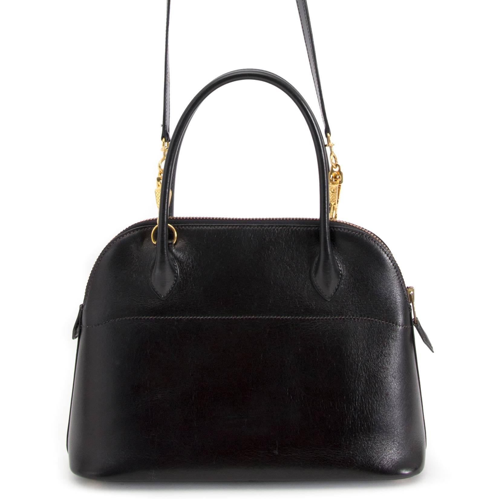Hermes Black Boxcalf Bolide 27 Bag In Good Condition In Antwerp, BE