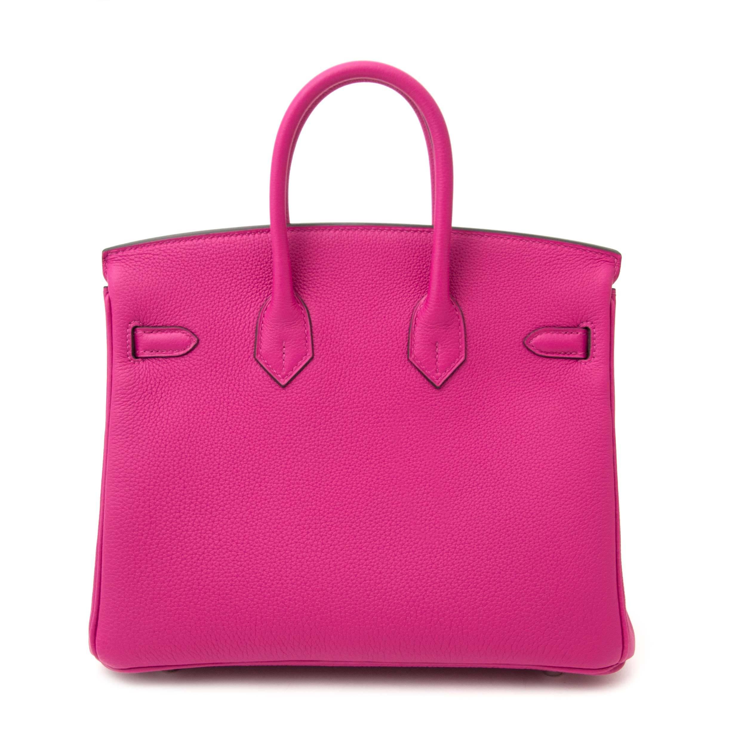 Never used

Birkin 25 Pourpre Togo PHW

Never used Hermès Birkin bag in soft and smooth Togo leather. The exquisite new Pourpre color and palladium hardware make each other pop!
(new color from 2017 collection). The size and special pink and purple