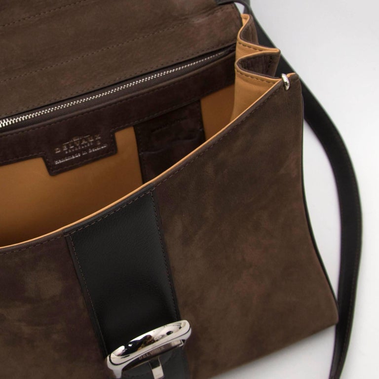 Delvaux Brown Bicolor Brillant MM and Strap at 1stdibs