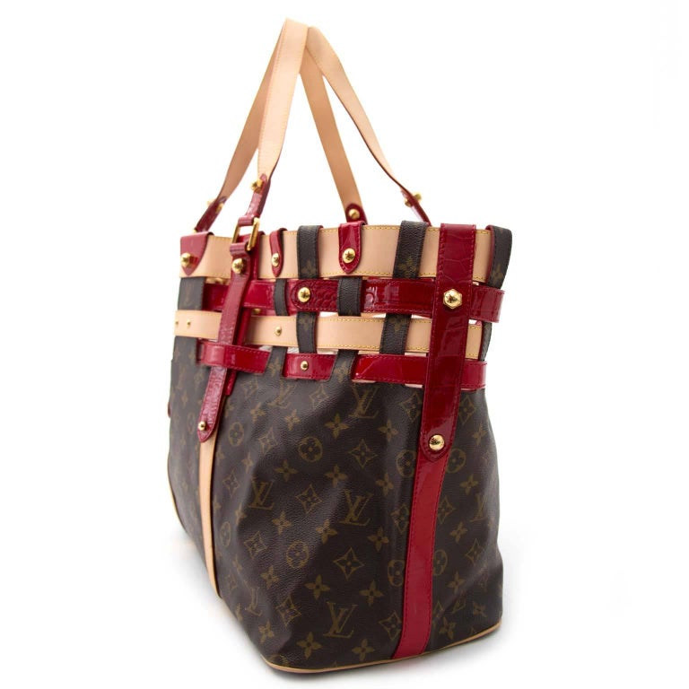 Louis Vuitton Brown Monogram and Red Patent and Crocodile Leather Rubis  Salina GM at 1stDibs  red patent leather louis vuitton bag, louis vuitton  purse brown and red, louis vuitton purse red