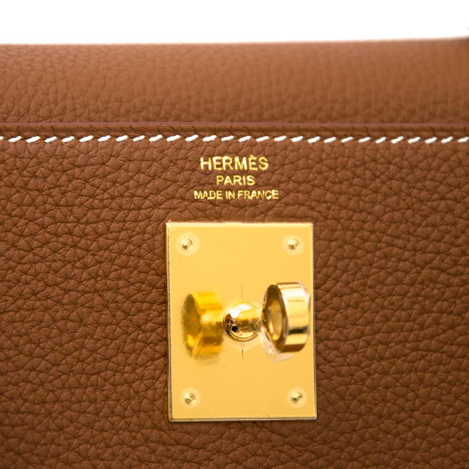 hermes kelly 28 gold togo