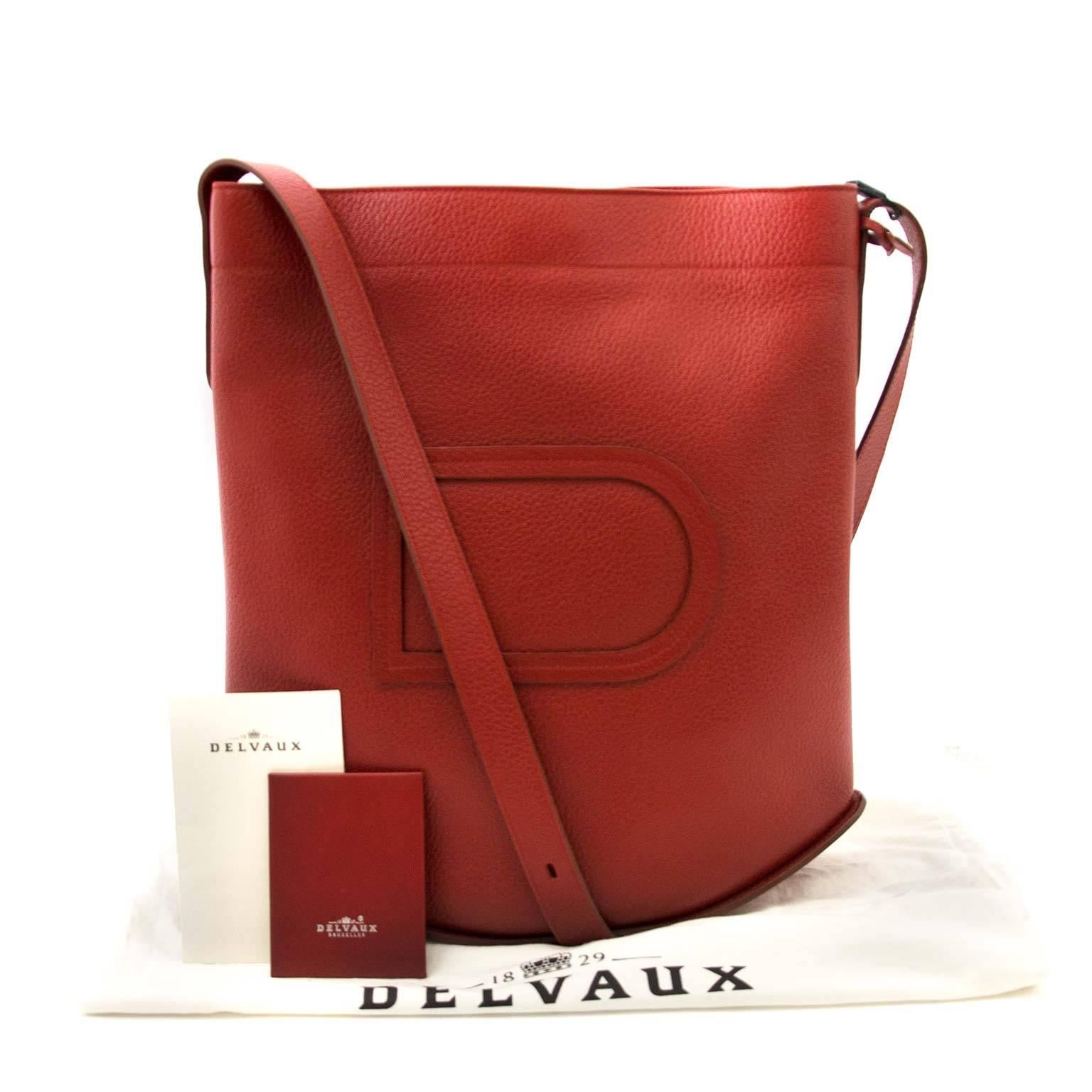 Delvaux Red Le Pin Shoulder Bag  1