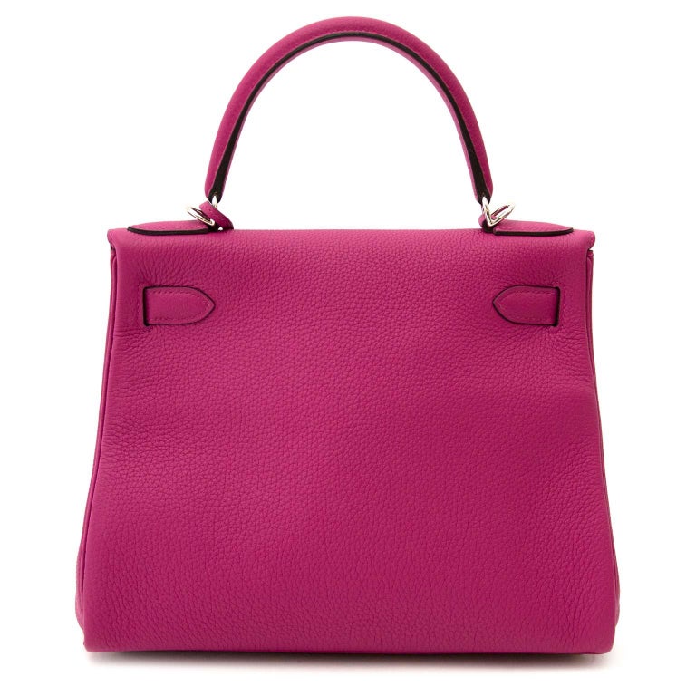 Hermès Kelly 28 Togo Pourpre PHW Bag For Sale at 1stDibs