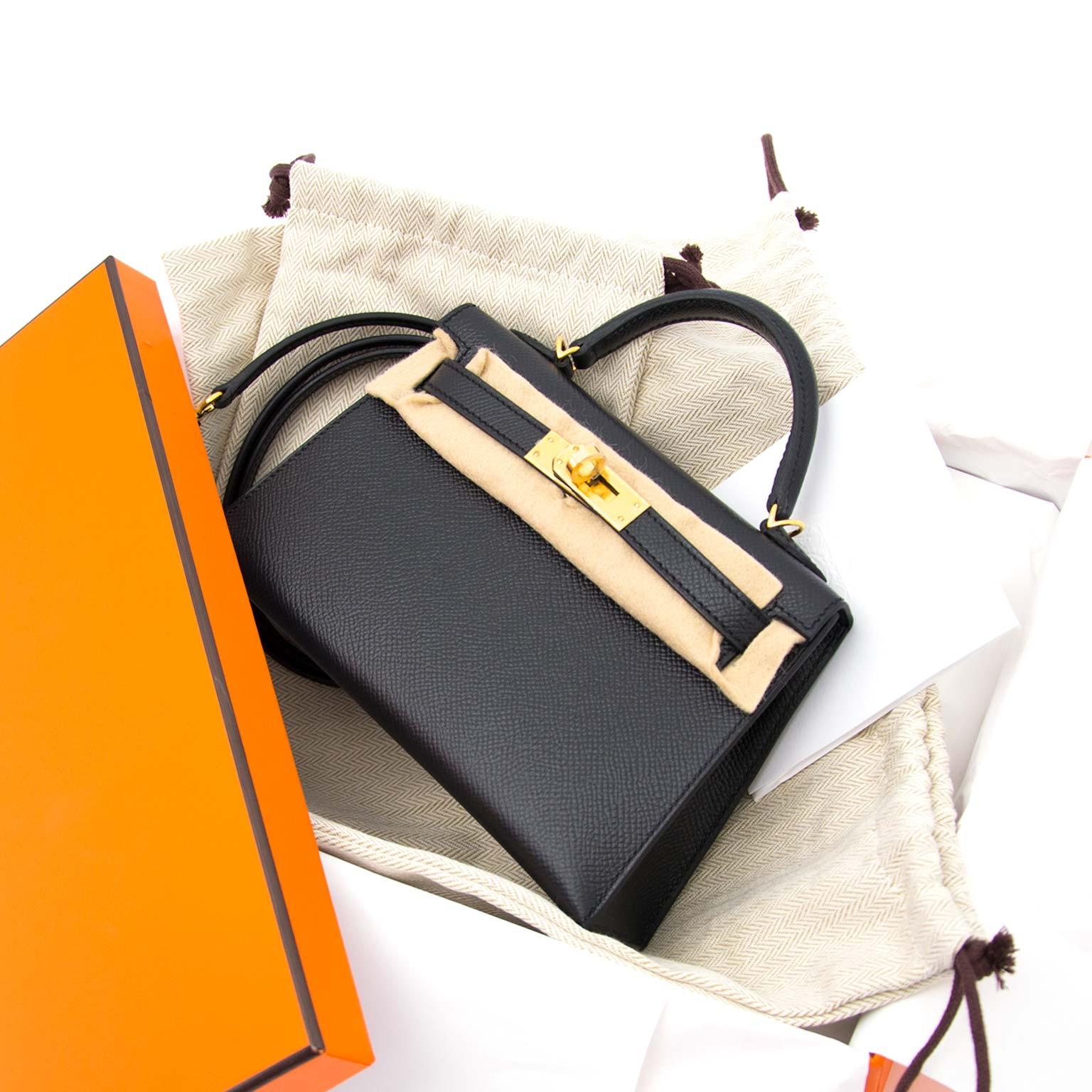 Hermes Kelly Mini II 20cm black epsom GHW Bag In New Condition In Antwerp, BE