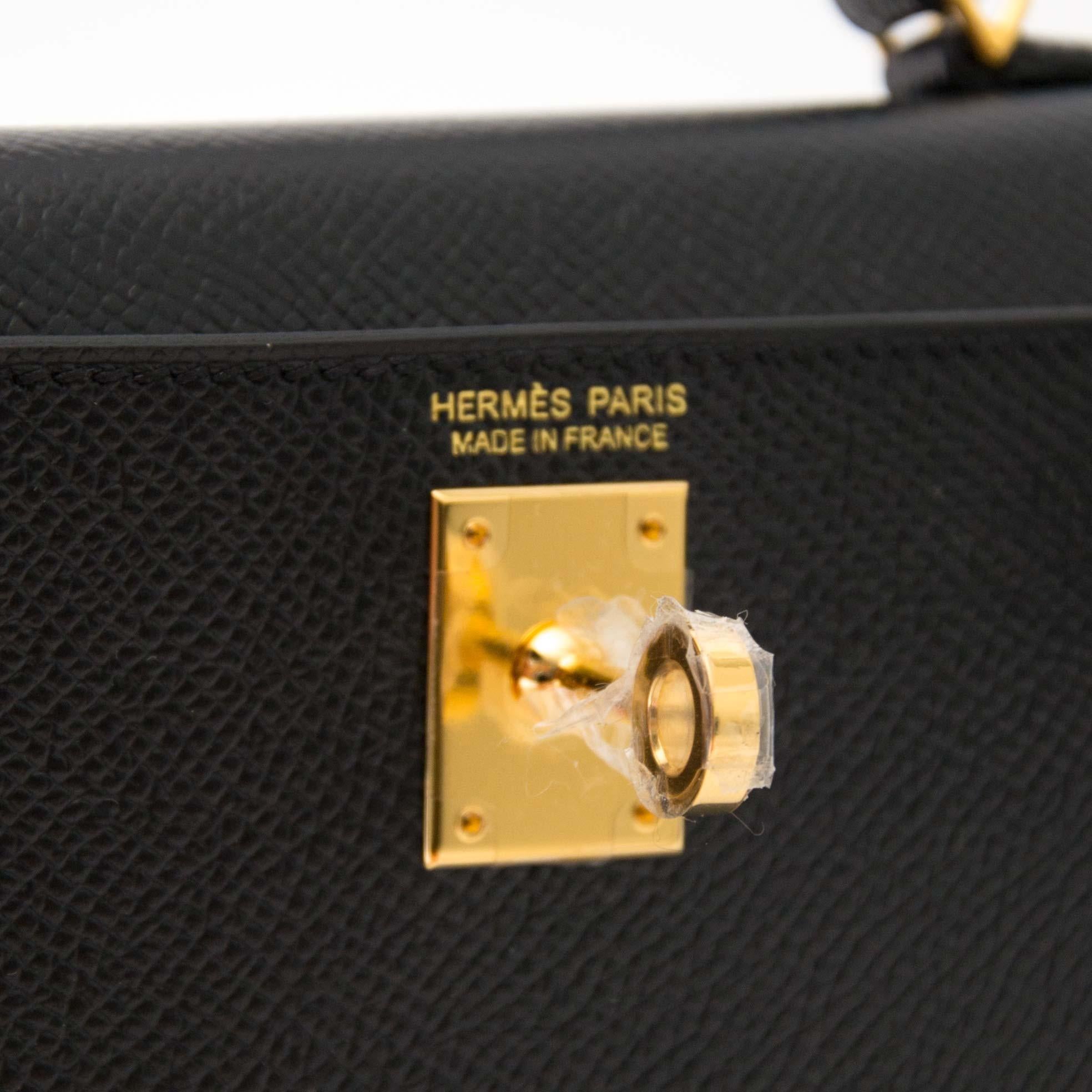 Hermes Kelly Mini II 20cm black epsom GHW Bag 1