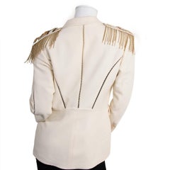 Versace White Blazer With Gold Patches - Size 42
