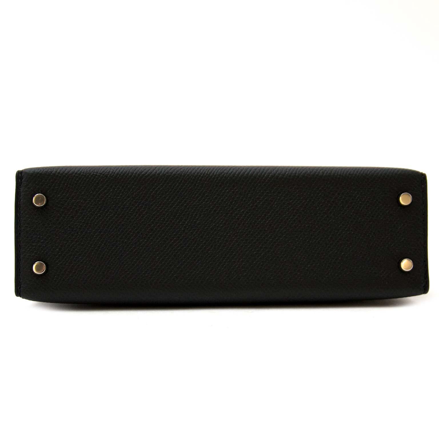 Women's or Men's Hermès Kelly II Mini Veau Epsom Black PHW