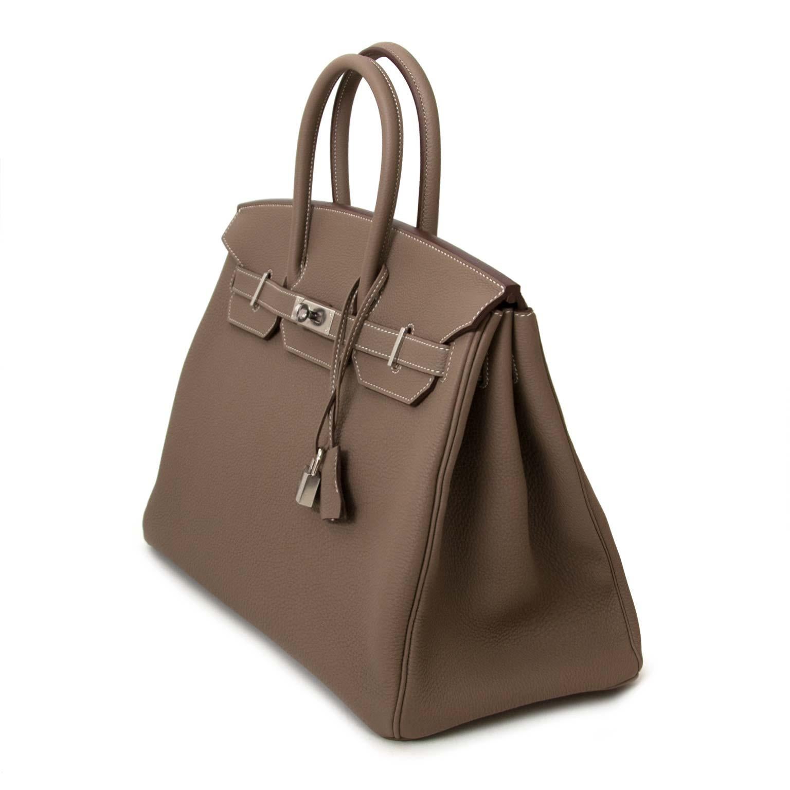 Hermès Birkin 35 Etoupe Togo PHW In New Condition In Antwerp, BE