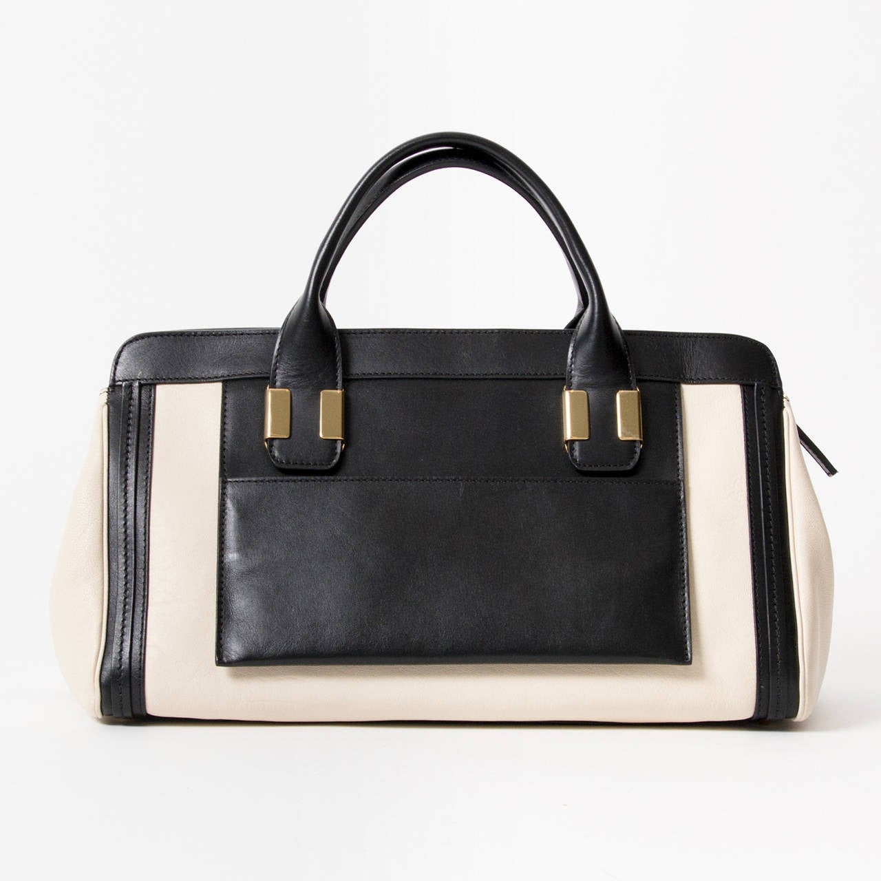 Chloé 'Alice' Black & White Leather Bag In Excellent Condition In Antwerp, BE
