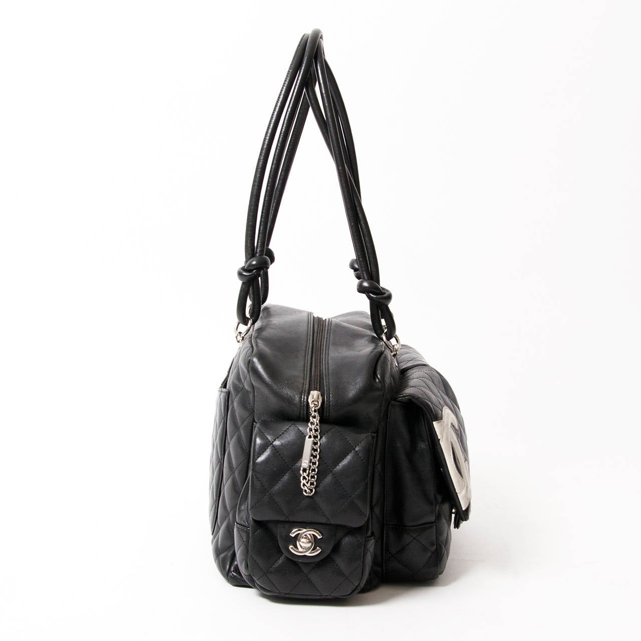 Chanel Black Cambon Reporter Leather Bag In Fair Condition In Antwerp, BE