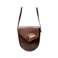 Retro Delvaux Brown Shoulder Bag