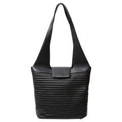 Delvaux Black Toile De Cuir Shoulder Bag