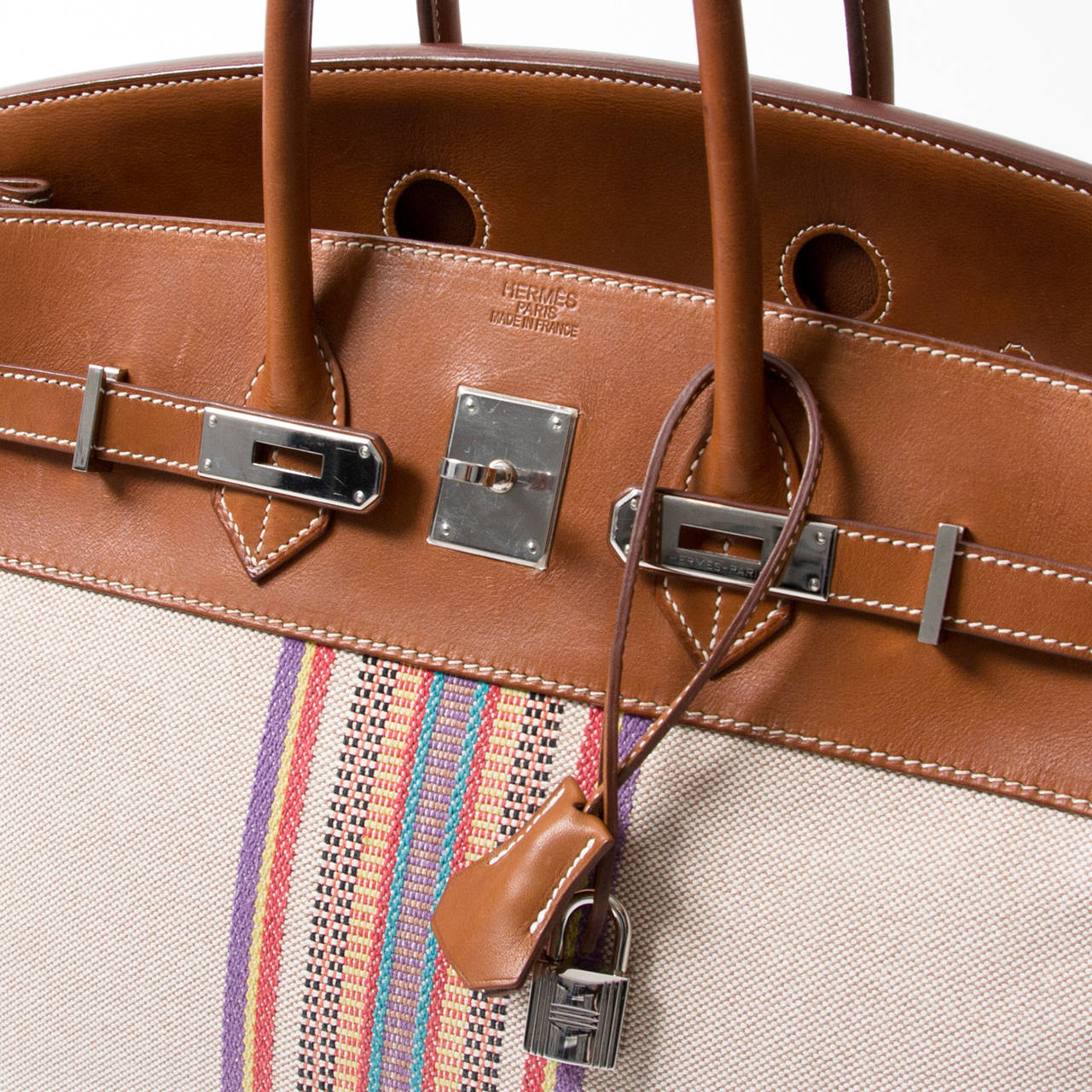 Hermès Toile and Barenia Flag Birkin 35 - Neutrals Handle Bags