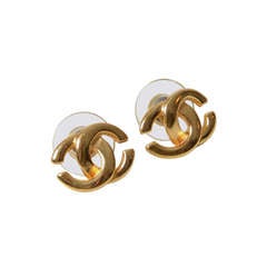 Chanel Gold CC Stud Earrings