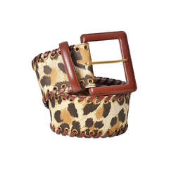 Yves Saint Laurent Leopard Print Belt