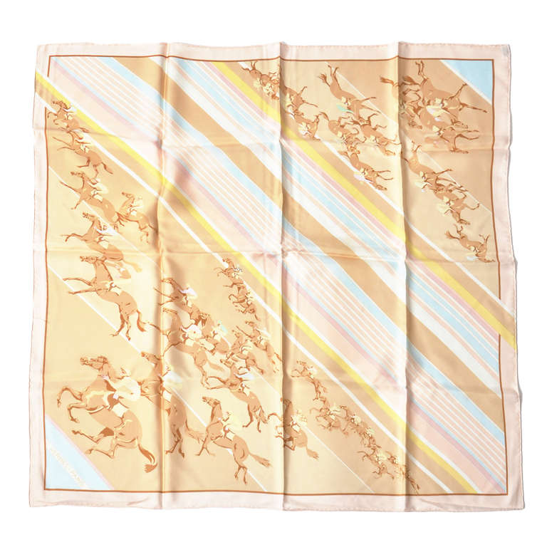 Hermes Horse Scarf in beautiful pastel colors.