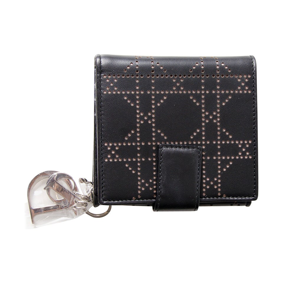 Lady Dior Black Perforated Small Wallet at 1stDibs | christian dior ...