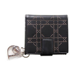 Lady Dior Black Perforated Small Wallet