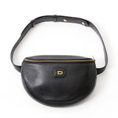 Delvaux Black Leather Hip Bag
