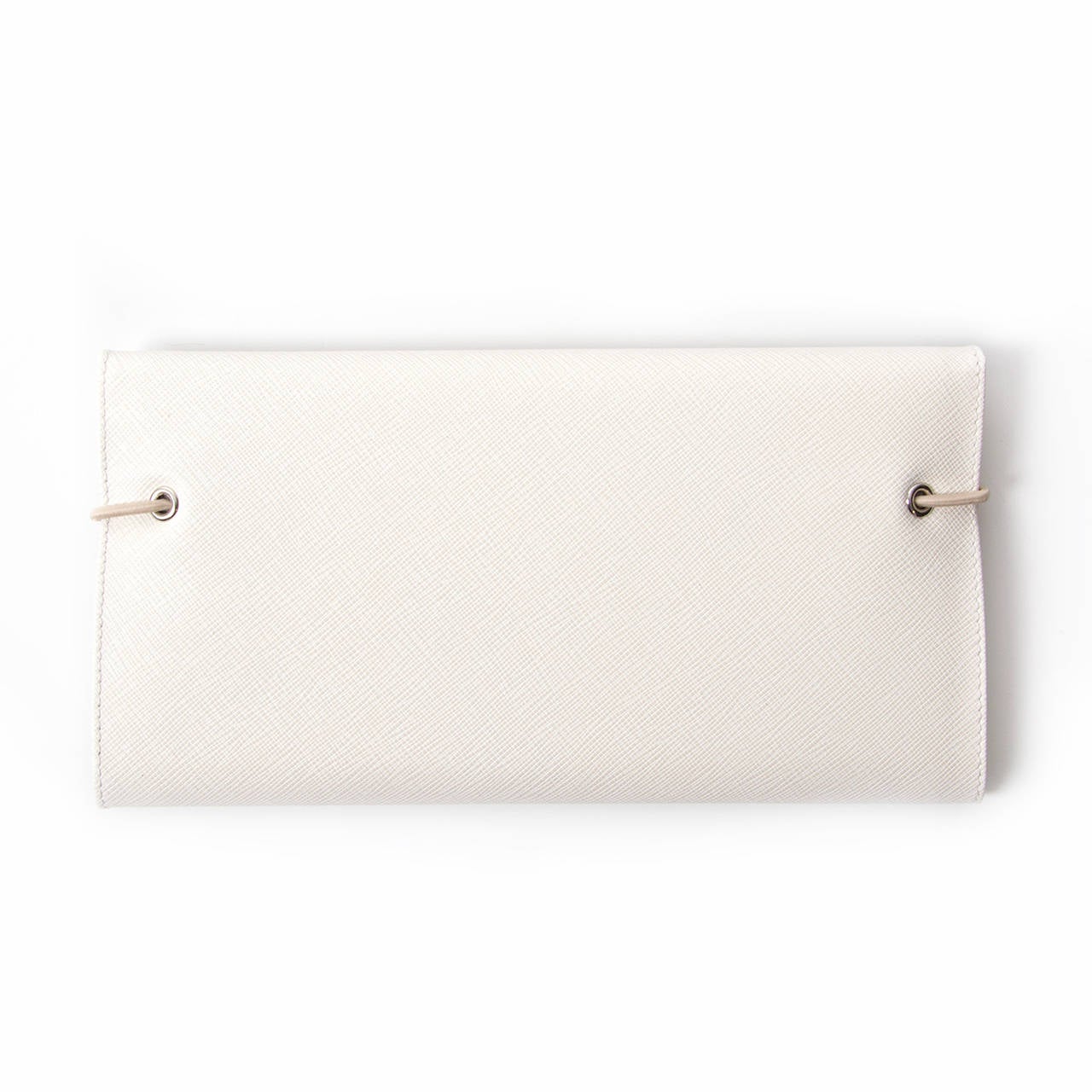 Prada White Leather Document Holder In New Condition In Antwerp, BE