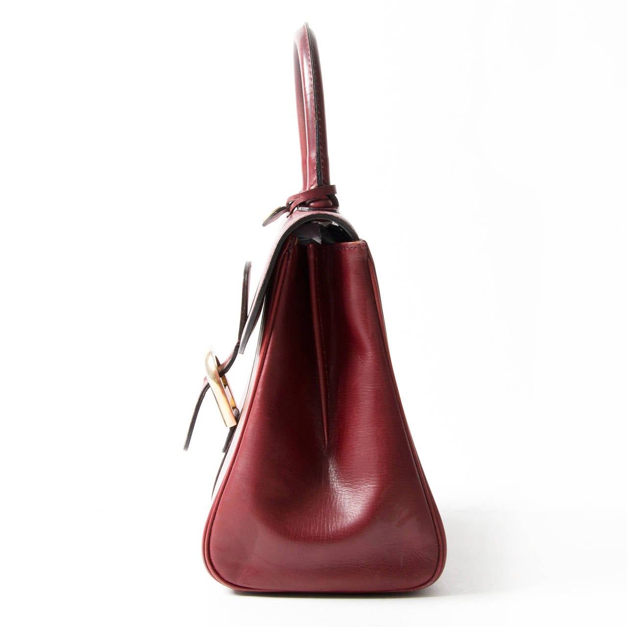 Delvaux Burgundy Brillant MM In Good Condition In Antwerp, BE