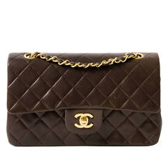 Chanel Small Classic Flap Bag in Chocolate Brown GHW