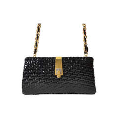 Riet Black Quilted Clutch