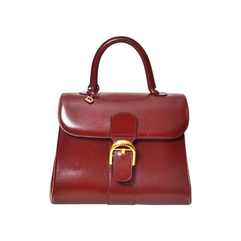 Delvaux Brillant MM Burgundy Bag