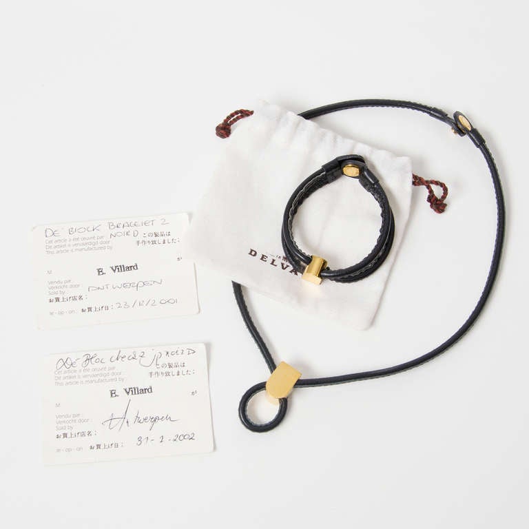 Contemporary Delvaux Black and Gold Necklace + Bracelet