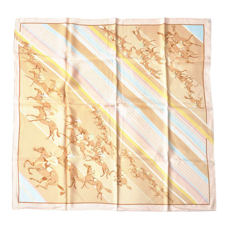 Hermes Pastel Horse Scarf at 1stdibs