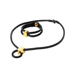Delvaux Black and Gold Necklace + Bracelet