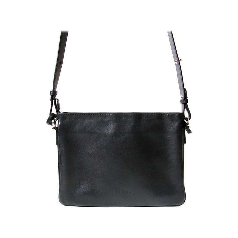 Delvaux Black Leather Crossover Bag