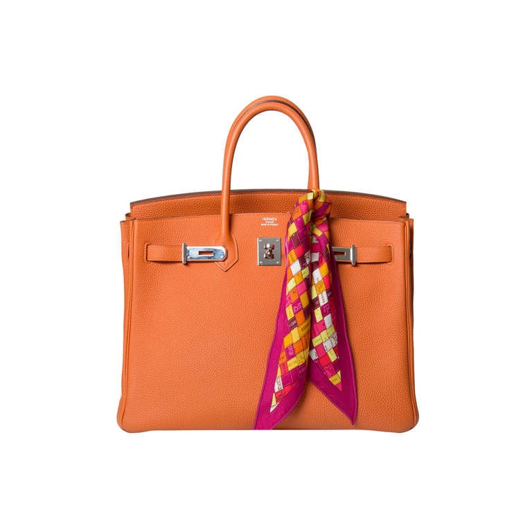 Hermes Birkin 35 Orange Clemence Bag