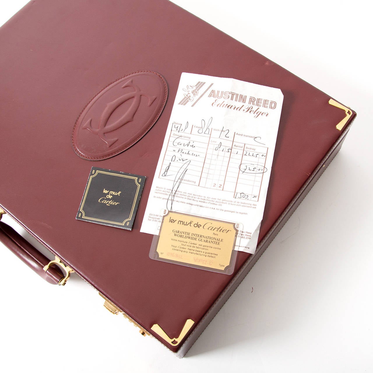 Cartier Vintage Burgundy Briefcase In Good Condition In Antwerp, BE