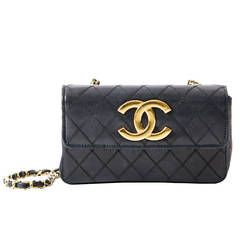 Chanel Vintage Small Quilted Black Flap Bag