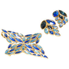 Yves Saint Laurent Brooch & Ear Clip Set