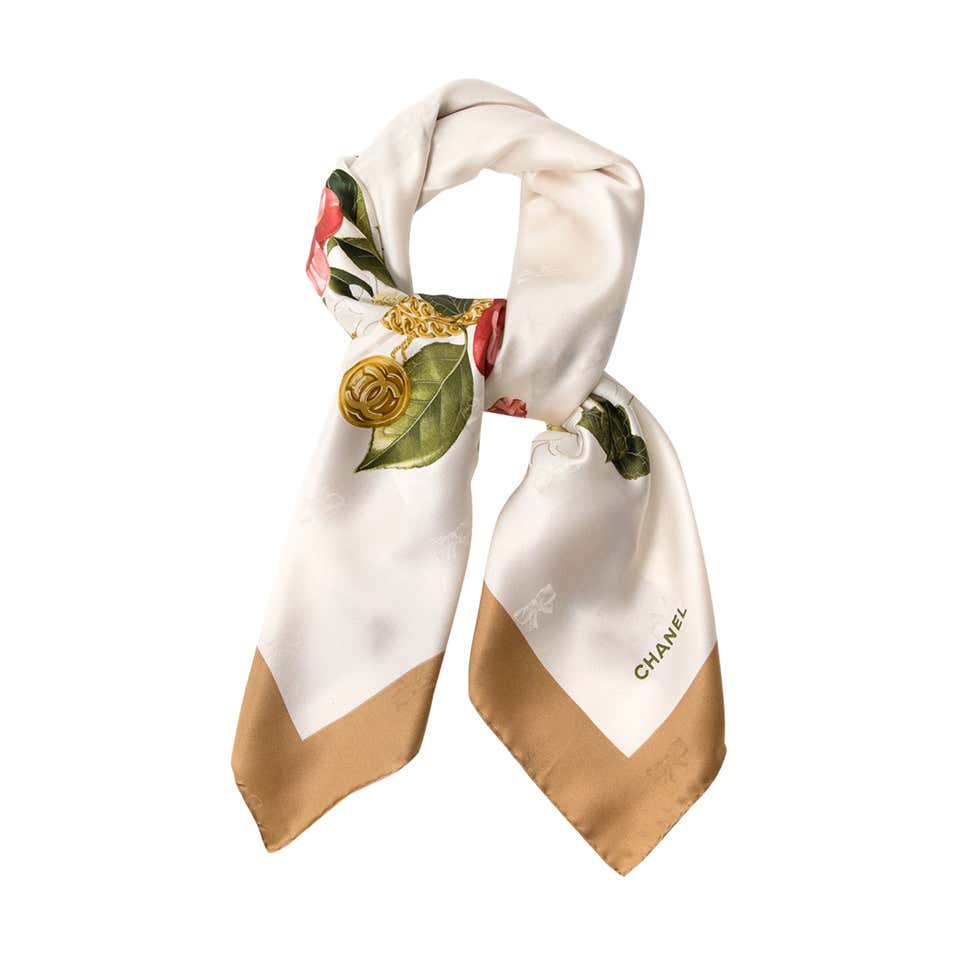 Chanel Floral Scarf at 1stDibs
