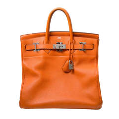 Hermes Orange HAC Birkin XL Haut a Courroie