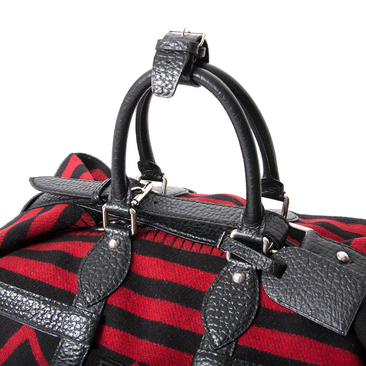 Louis Vuitton Womens Grimaud Vail Blanket Weekend Bag Black Red