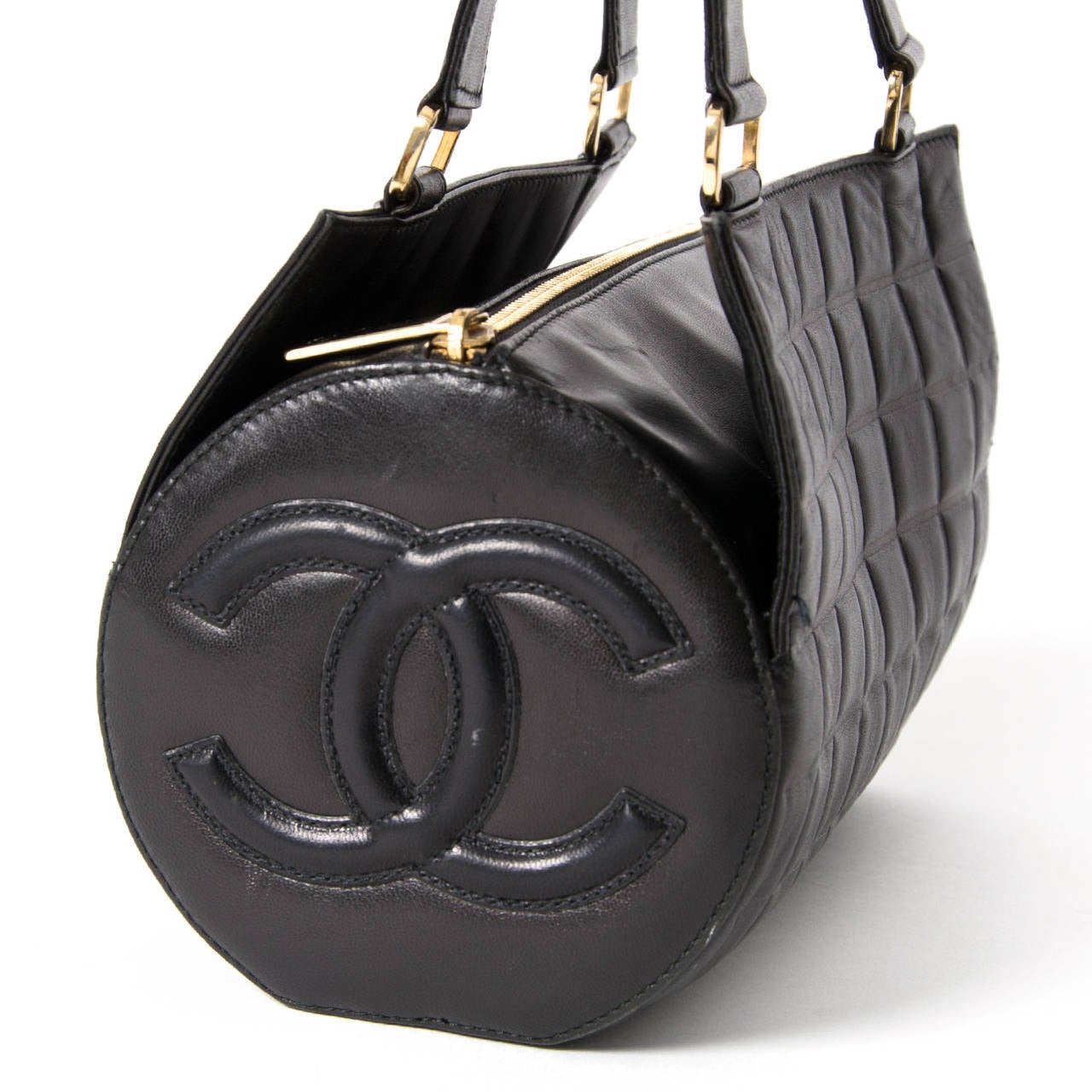 black cylinder purse