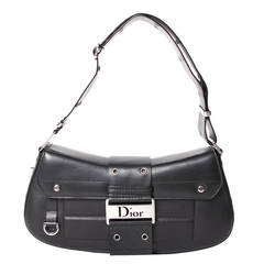 Dior Black Leather Street Chic Reporter Handbag