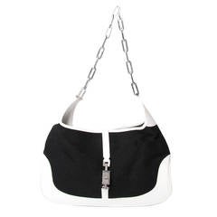 Gucci Jackie Black And White Chain Shoulderbag