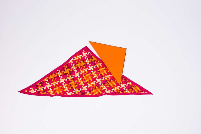 Women's Hermès Multicolor Triangle Silk Scarf