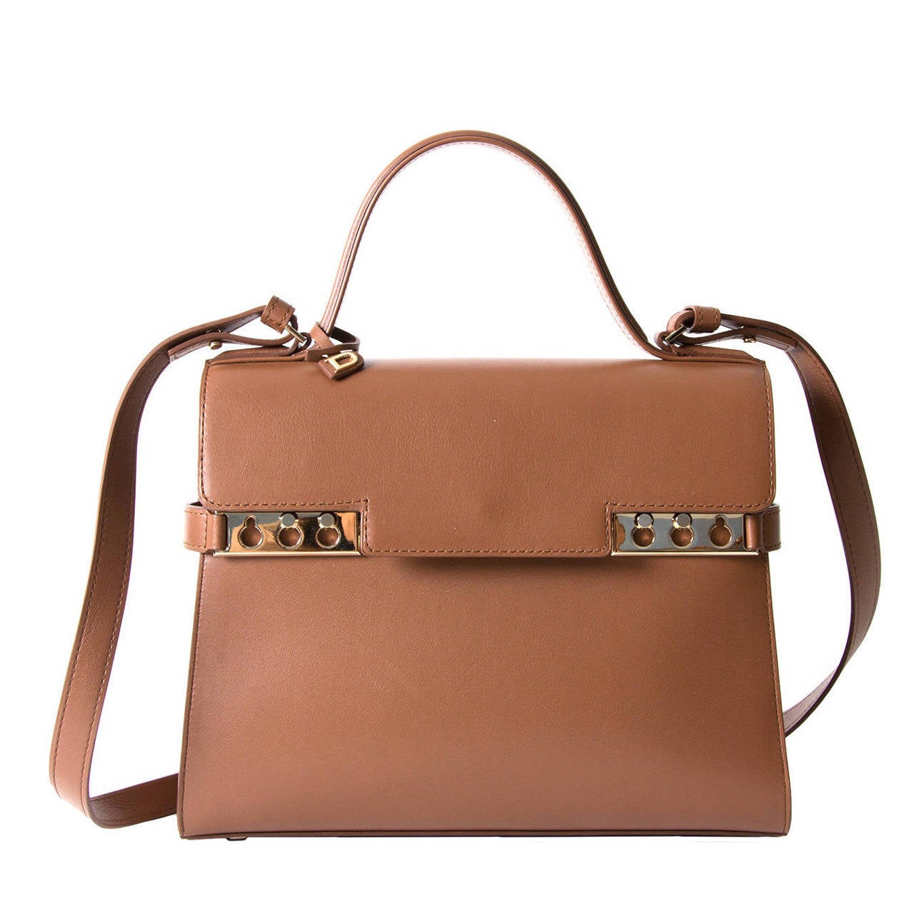 Delvaux Cognac Louise Baudrier Gm Shoulder Bag at 1stDibs