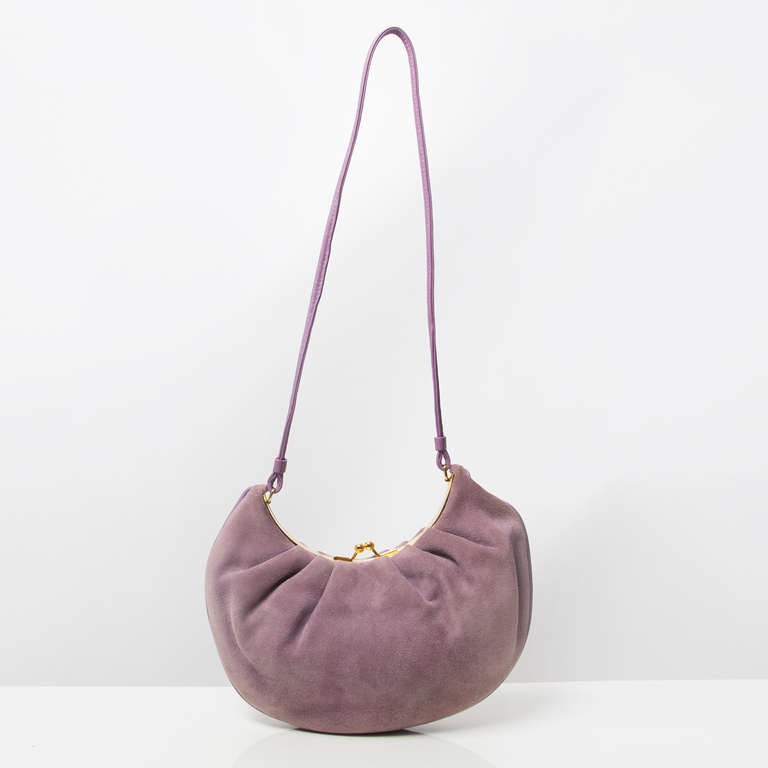 Christian Dior Mini Lilac Suede Shoulder Bag In Excellent Condition In Antwerp, BE