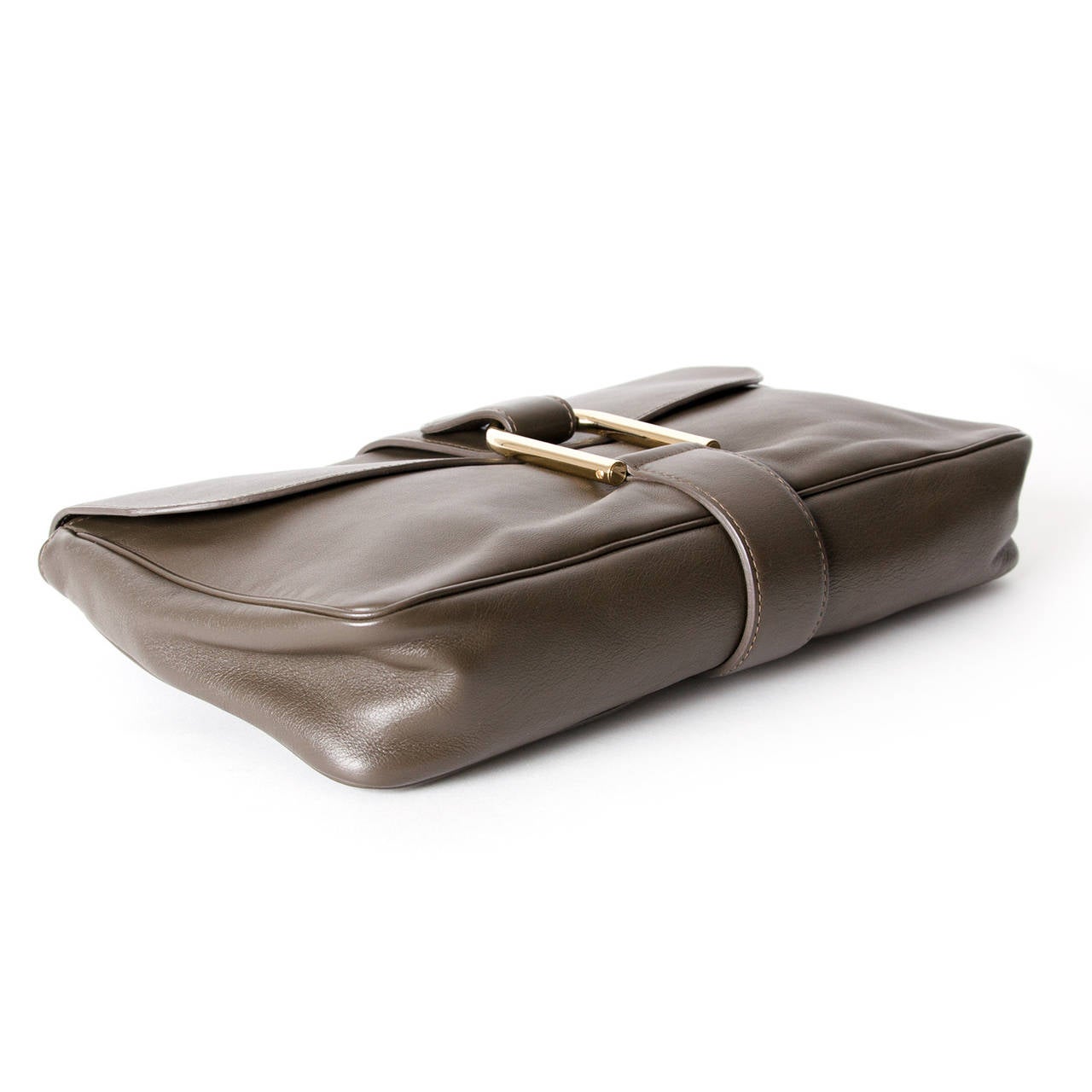Gray Delvaux Clutch Taupe