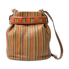 Delvaux Multicolor 'Toile de Cuir' Bucket Bag