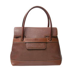 Deux de Delvaux Brown Leather Handbag