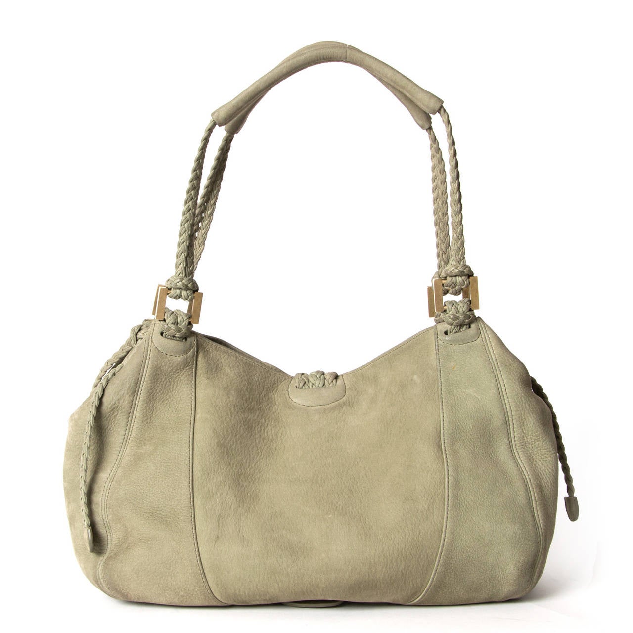 Delvaux Woven Shoulder Bag in Soft Green In Excellent Condition In Antwerp, BE